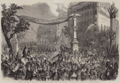 Einzug der Armee Italiens in Paris, die Truppen marschieren durch den Boulevard des Italiens von Jean Adolphe Beauce